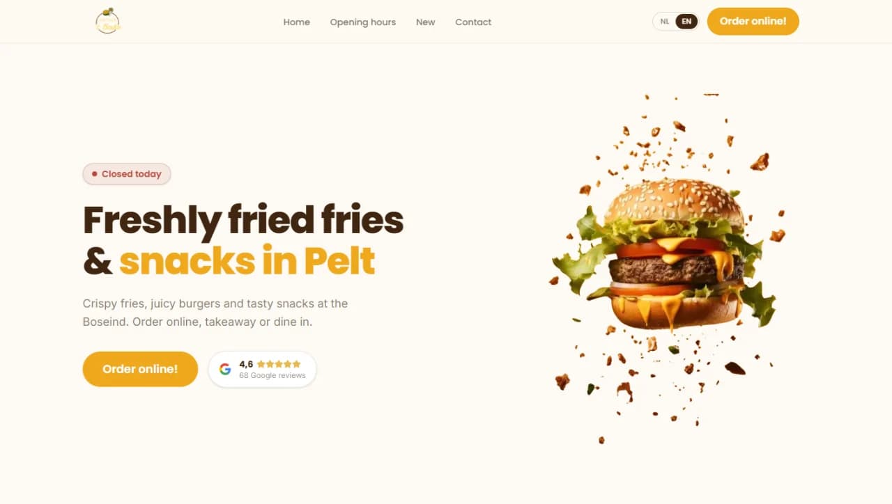 Freshly fried fries & snacks in Pelt