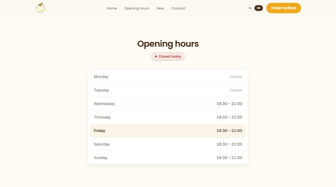 Opening hours