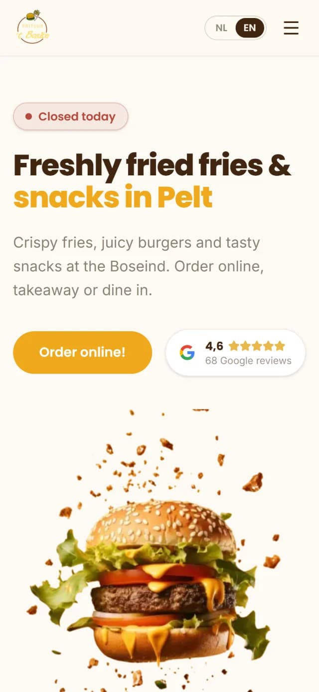Freshly fried fries & snacks in Pelt