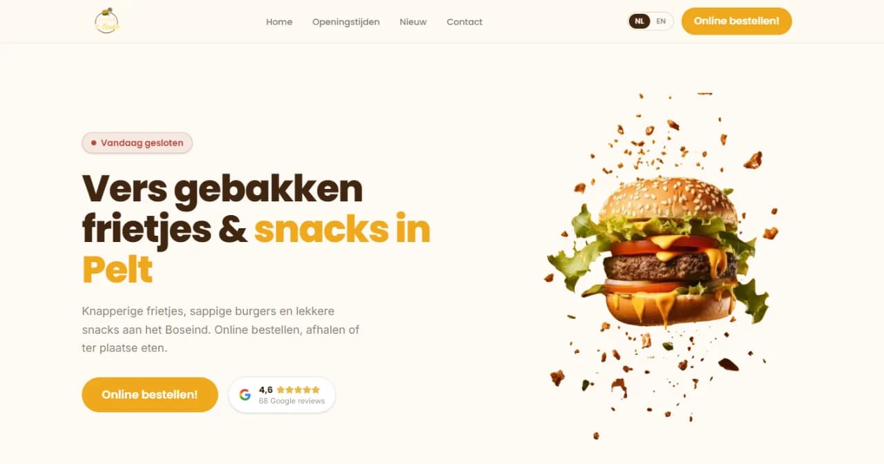 Vers gebakken frietjes & snacks in Pelt