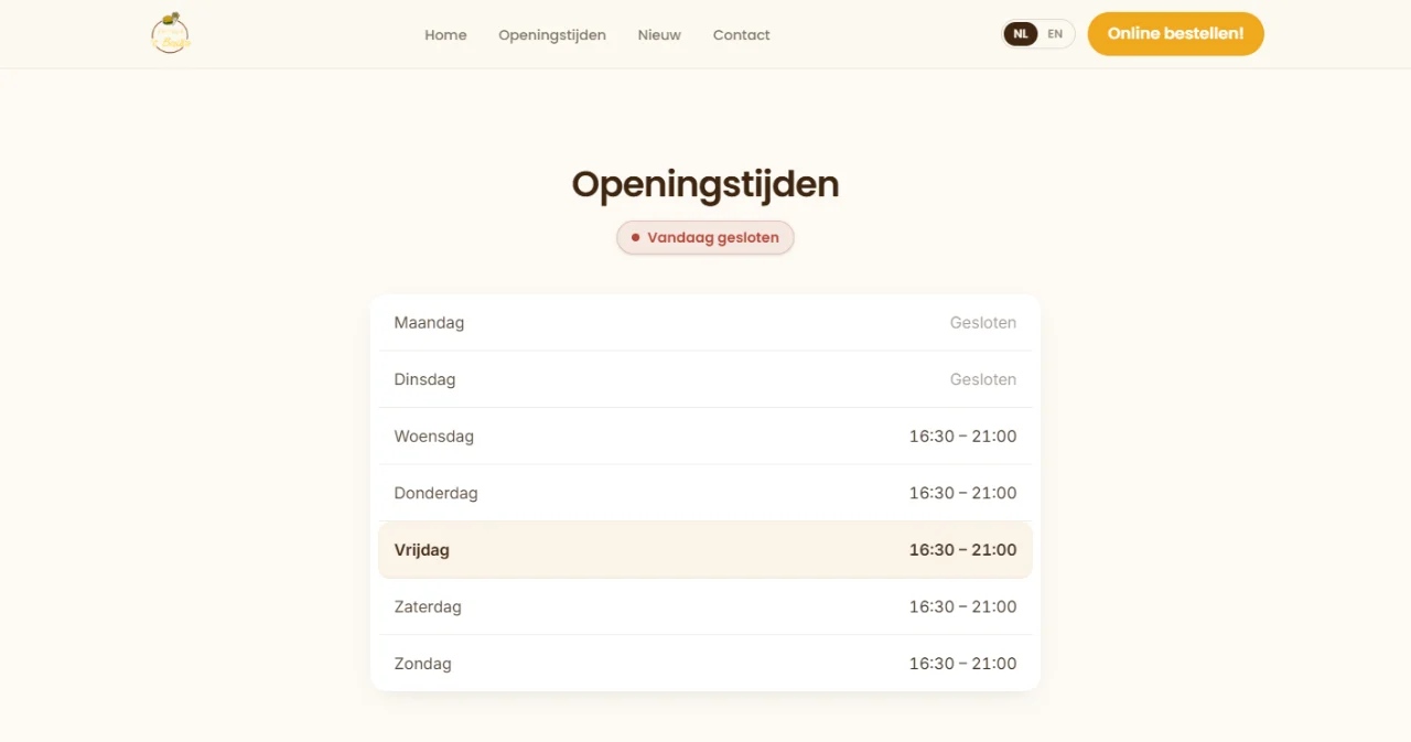 Openingstijden